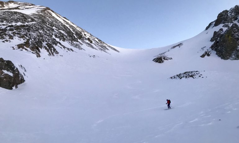 The final ski into Agnes Lake offered the few fun turns of the day, which were well worth it.