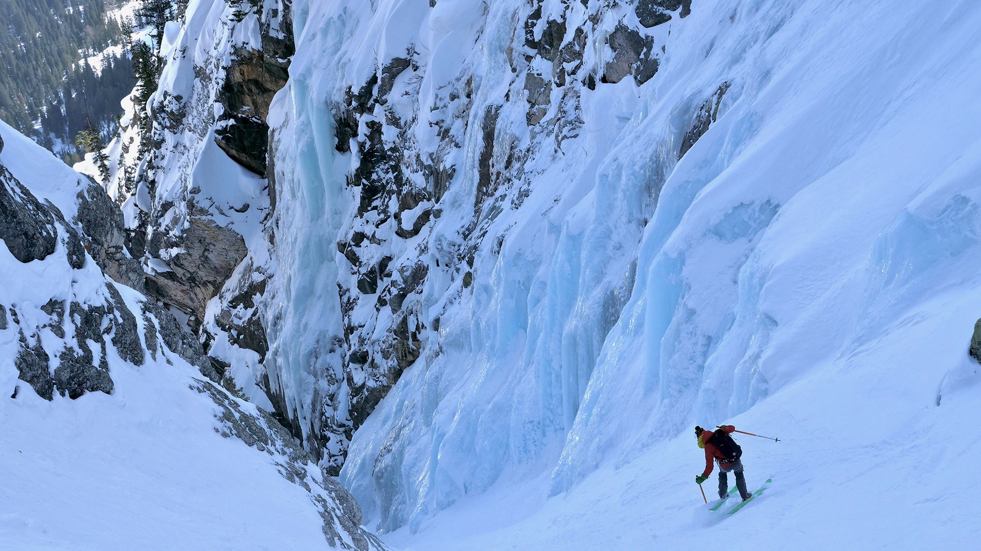 The classic Apocalypse couloir, challenging conditions-- the F1 LT was up to the task.