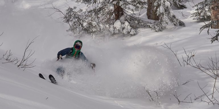 Aaron enjoying all that the Vermont Backcountry has to offer. PC: Cyril Brunner