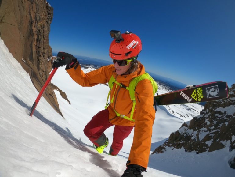 Super Frenchie combines ski mountaineering with BASE jumping.
