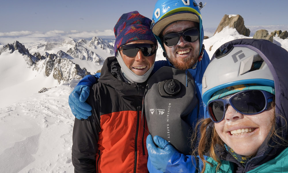 Gavin, Morgan, a full 4L dromedary carried by Gavin, and I on the summit of Gannett. The sun was relentless all week - hence the thick layers of zinc. This was a memory I will never forget: phenomenal friends, lots of water, and stunning alpine terrain. Oh yeah, and fresh snow!