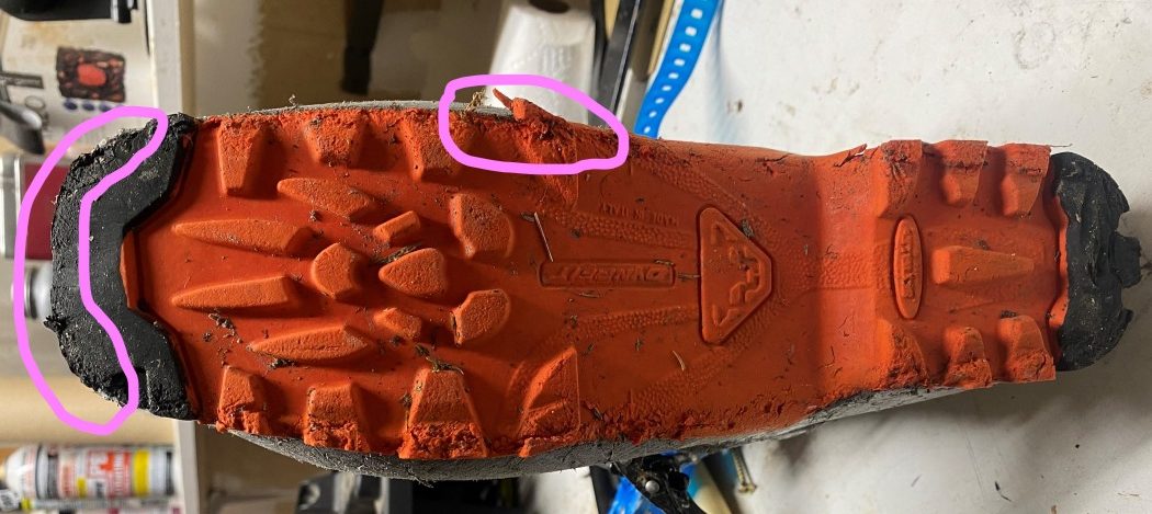 There is boot sole wear and tear, but overall will not impact boot performance