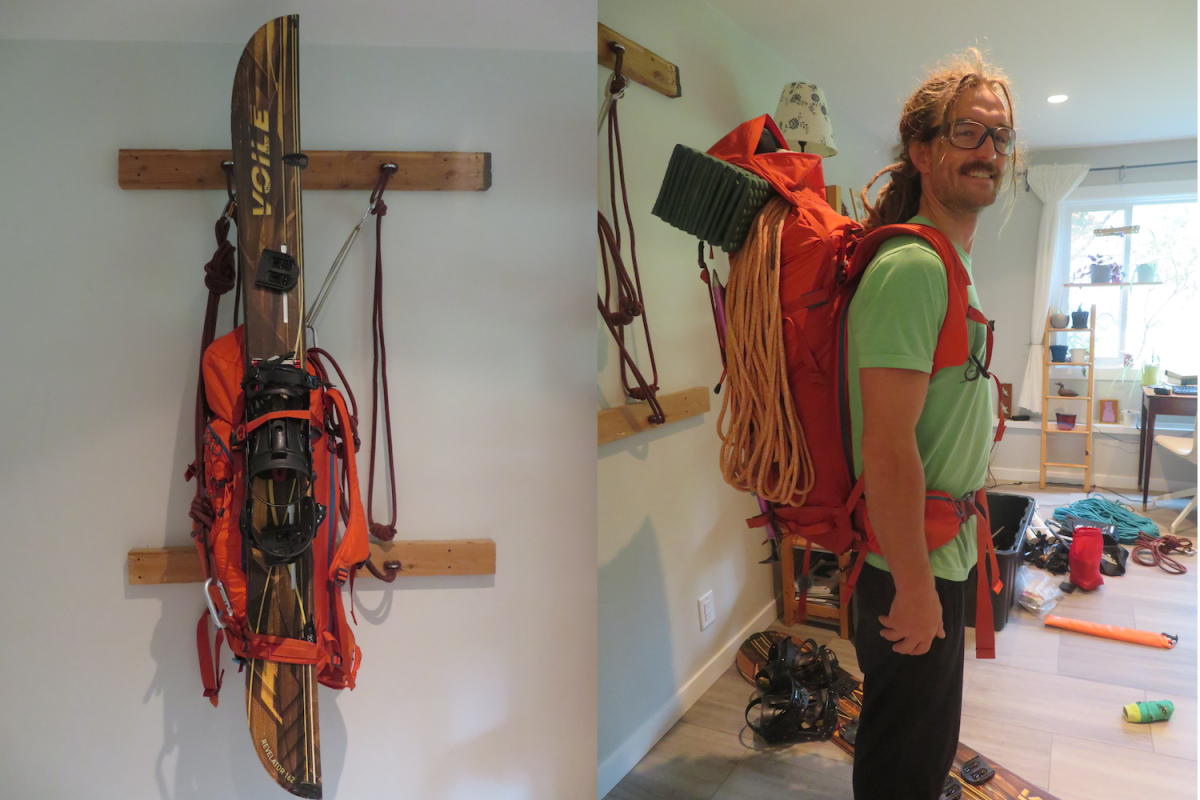 The pack holds a secure A-frame for skis or splitboard, and can handle heavier loads for longer days.