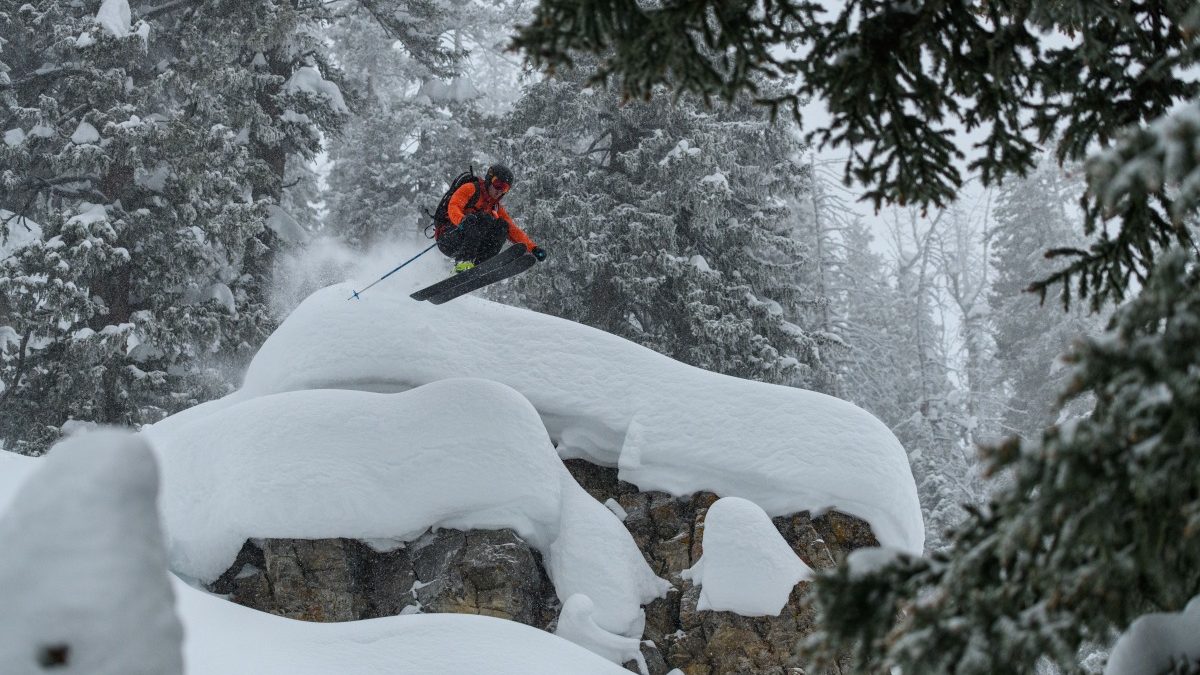Ross Herr catches air in the Tetons. Photo: Fred Marmsater