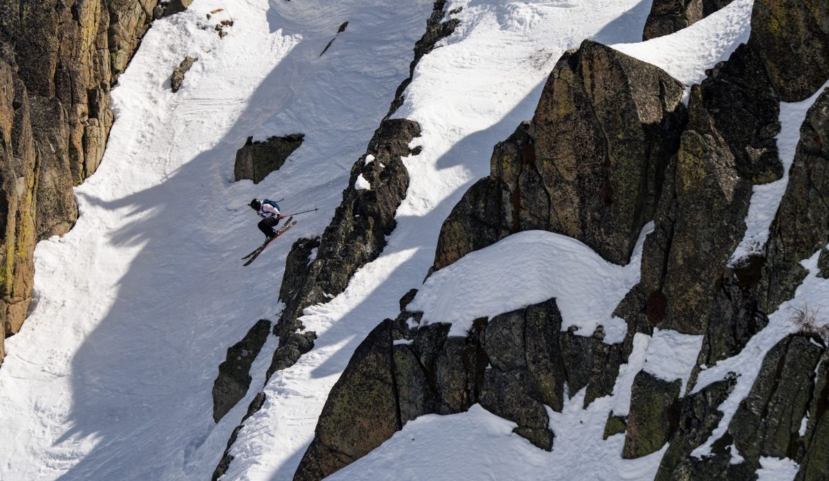 The Red Bull Raid combines uphill skinning fitness with technical freeride downhill skiing.