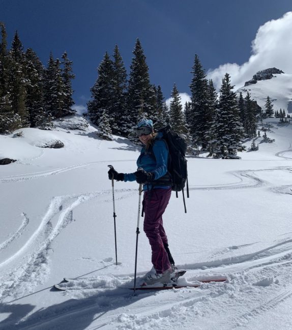 The author, enjoying some soft snow in the San Juans.