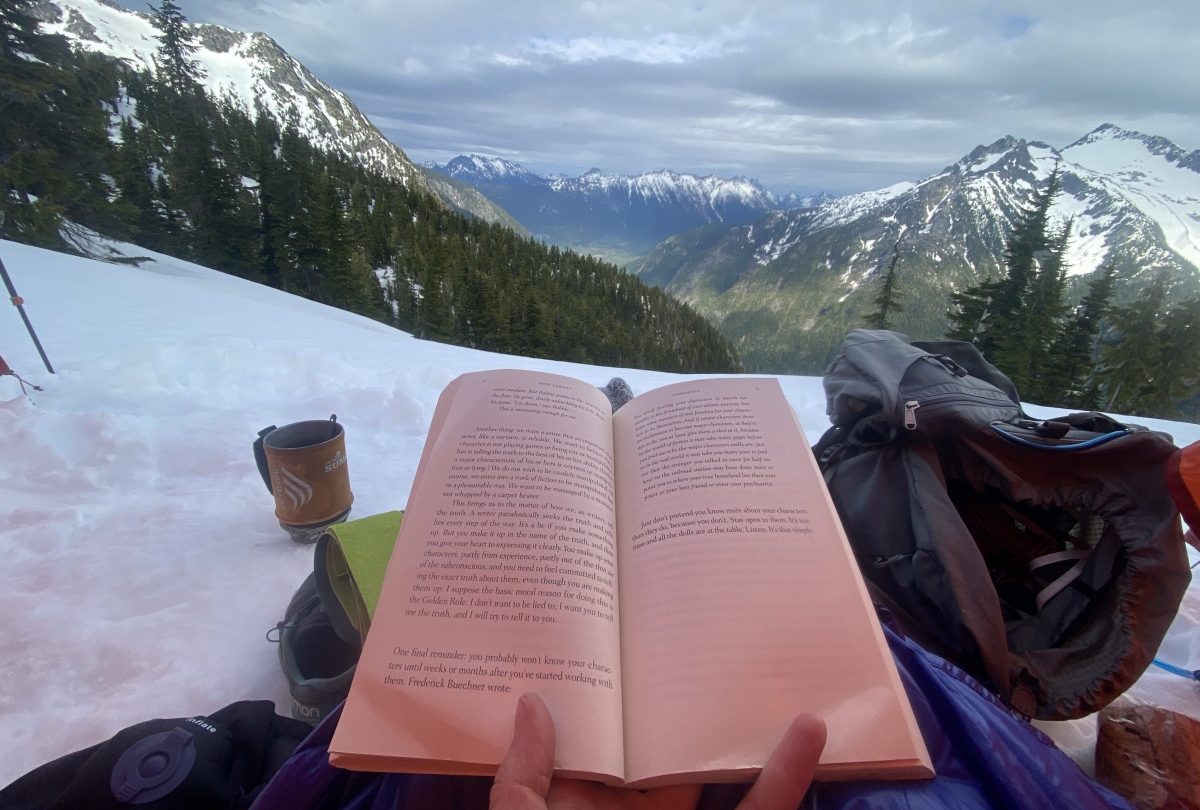 Louie made fun of me for bringing an actual book with me on this traverse, but I really enjoyed reading to wind down our second big day.