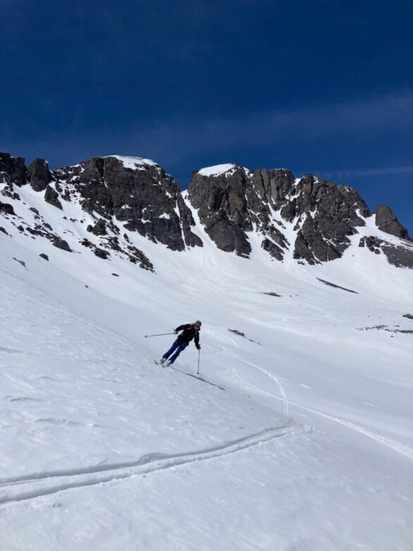Bergen in front of Grand Turks Zipper Ultimate Backcountry Skiing Cabin Trip
